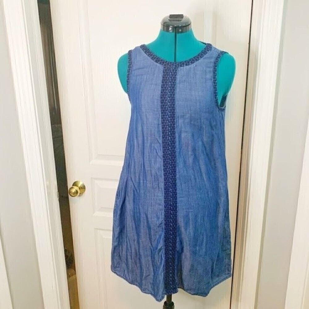 Max Jeans Bohemian Tencil Embroidered Sleeveless Casual Summer Lightweight Dress